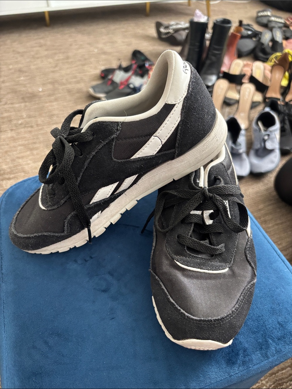 Reebok Kids Black and White Low-Top Sneakers